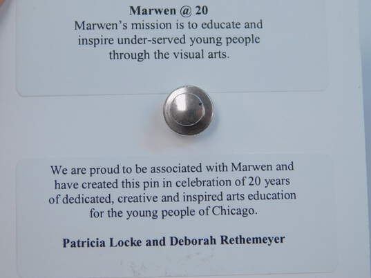 Patricia Locke Marwen Chicago 20th Anniversary Artist Palette Pin 25.9g image number 5