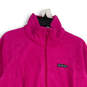 Womens Pink Collared Long Sleeve Full-Zip Fleece Jacket Size Large image number 3