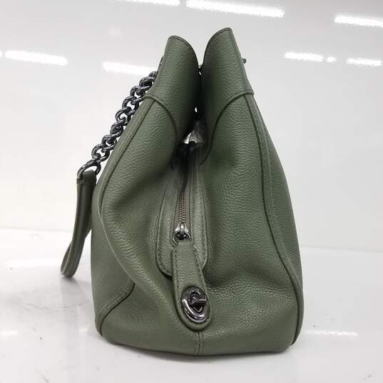 Buy the Coach Green Leather Large Satchel Shoulder Bag