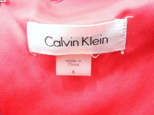 Calvin Klein Hot Pink Textured Sleeveless Dress Size 6 NWT image number 3