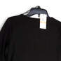 NWT Womens Black Keyhole Neck Hi-Low Hem Bell Sleeve Pullover Blouse Sz S image number 4
