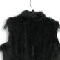 Love Taken Womens Black Fur Sleeveless Open Front Long Vest Size Small image number 4