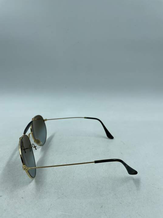 Ray-Ban Gold Pilot Mirrored Sunglasses image number 4