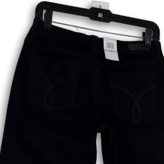 NWT Womens Blue Denim Dark Wash Pockets Cuffed Skinny Jeans Size 28/6 image number 4