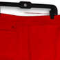 Womens Red Front Slit Flap Pocket Knee Length A-Line Skirt Size 40 image number 4