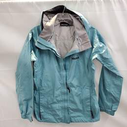 Marmot Blue Nylon Hooded Zip Up Jacket Women's Size XS