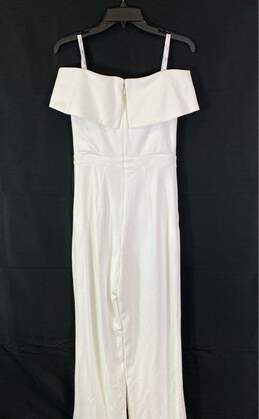 NWT DB Studio Womens White Off The Shoulder Back Zip One-Piece Jumpsuit Size 0 alternative image