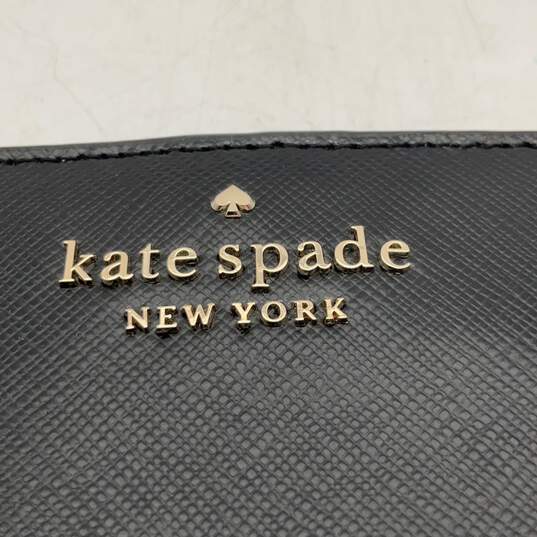 Kate Spade NY Womens Black Leather Card Holder Snap Bifold Wallet image number 4
