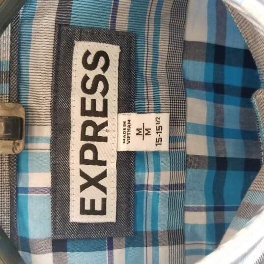 Express Men Blue Grey Button Up M image number 3