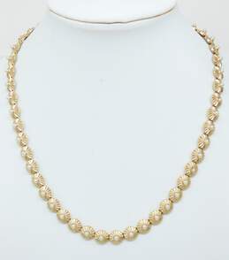 VNTG Crown Trifari Gold Tone & Faux Seed Pearl Necklace for Repair 33.7g