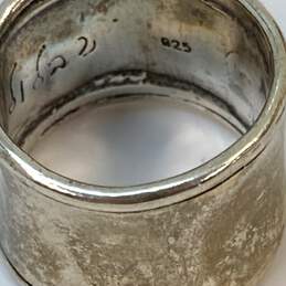 Designer Silpada 925 Sterling Silver Hammered Wide Cigar Band Ring