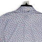 Mens White Skull Print Spread Collar Short Sleeve Side Slit Polo Shirt Sz M image number 4