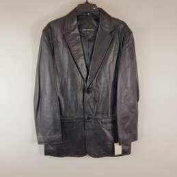 City Jones NY Women Black Leather Jacket 38R NWT