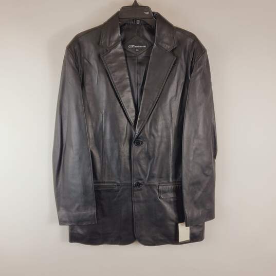 City Jones NY Women Black Leather Jacket 38R NWT image number 1