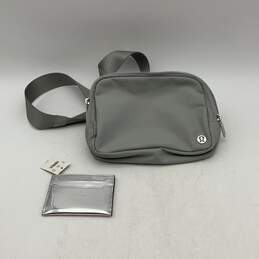 Lululemon And J. Crew Womens Gray Fanny Pack With Silver Card Holder alternative image