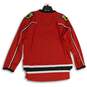 NHL Mens Red V-Neck Long Sleeve Chicago Blackhawks Hockey Jersey Size M image number 2