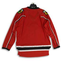 NHL Mens Red V-Neck Long Sleeve Chicago Blackhawks Hockey Jersey Size M alternative image
