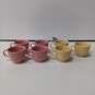 Fiesta Ware Pink & Yellow Teacups 7pc Lot image number 1