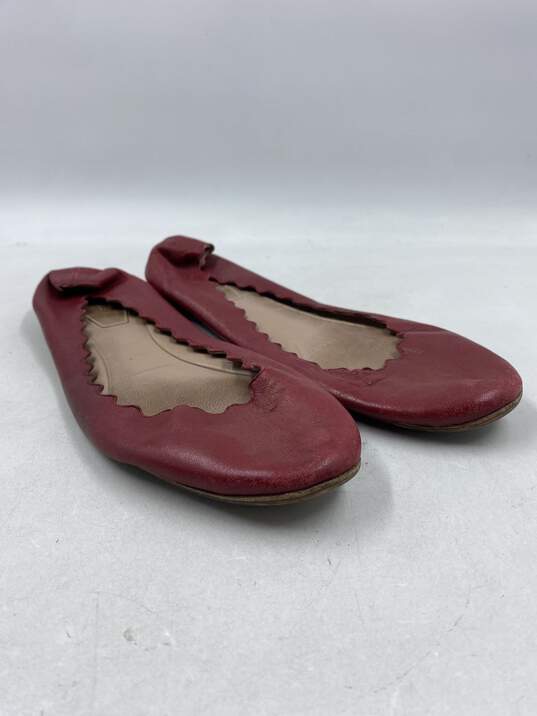 Authentic Chloe Red Slip-On Flat W 6.5 image number 3