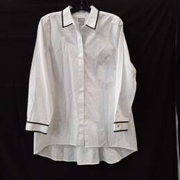Chico's Women's White LS Cotton No Iron Tunic Size 1 NWT