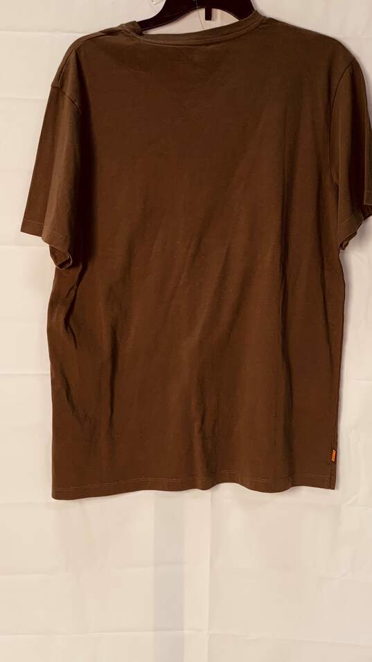 Army Green Men's Timberland Short Sleeve T-Shirt Size: Medium image number 2