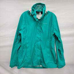 Marmot WM's Teal Green Precip Hoodie Full Zip Windbreaker Size L