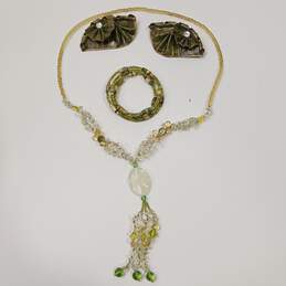 5pc Bundle of Green Tone Costume Jewelry alternative image