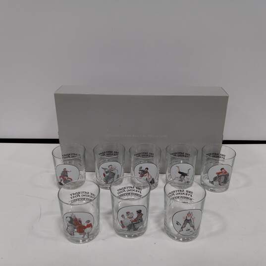 Set of 7 Norman Rockwell The Saturday Evening Post Glassware Collection image number 1