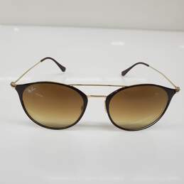 Ray-Ban Polished Brown/Gold Metal Round Gradient Lens Sunglasses RB3546 alternative image