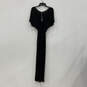 NWT Womens Black Short Sleeve V-Neck Tie Back One Piece Jumpsuit Size Small image number 2