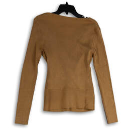 NWT Womens Brown Surplice Neck Long Sleeve Pullover Sweater Size Large alternative image