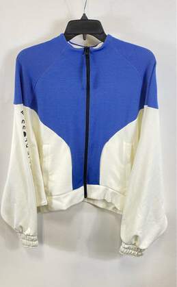 Adidas Womens Karlie Kloss Blue White Long Sleeve Full Zip Cover-Up Jacket Sz M
