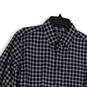Mens Blue Green Plaid Long Sleeve Collared Button-Up Shirt Size Small image number 3