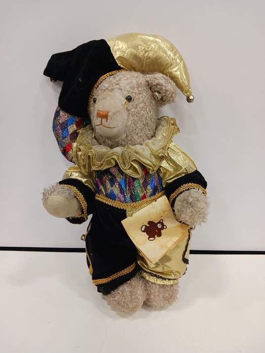 Vintage 1984 Rosenbear Harlequin Clown Stuffed Bear image number 1