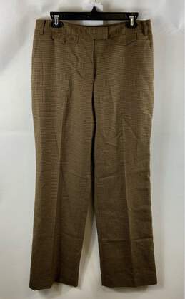 NWT Brooks Brothers Womens Brown 346 Flat Front Wool Straight Dress Pants Sz 12