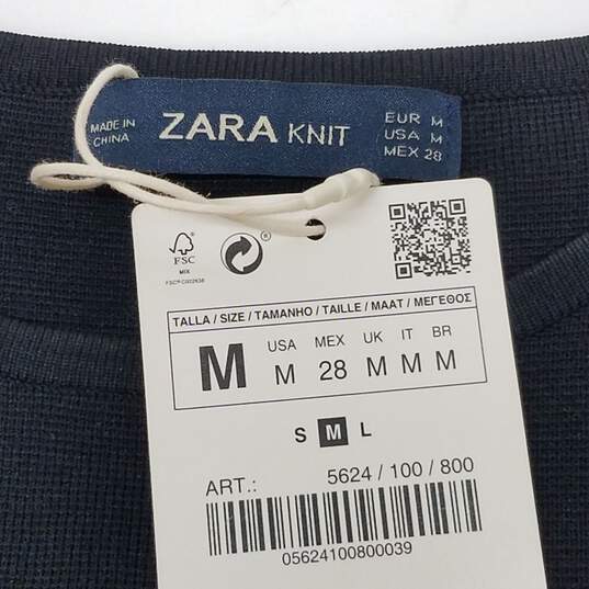 Zara Knit Shoulder Long Sleeve Bodycon Dress Size Medium image number 4