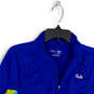 Womens Blue Long Sleeve Quarter Zip Running Track Jacket Size Medium image number 3