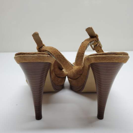 Audrey Brooke Women' Suede Brown Slip- On Slingback Wedge Heels Size 6 image number 3