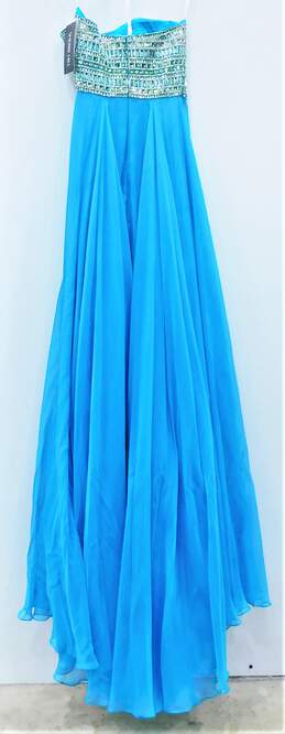 Sherri Hill NWT Aqua Beaded Sleeveless Ball Gown Womens SZ 0 alternative image