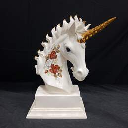 Vintage Porcelain Unicorn Sculpture By Millie Batdorf