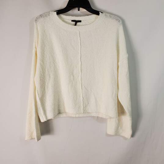 Bobi Black Women White Boucle Sweater XS NWT image number 1