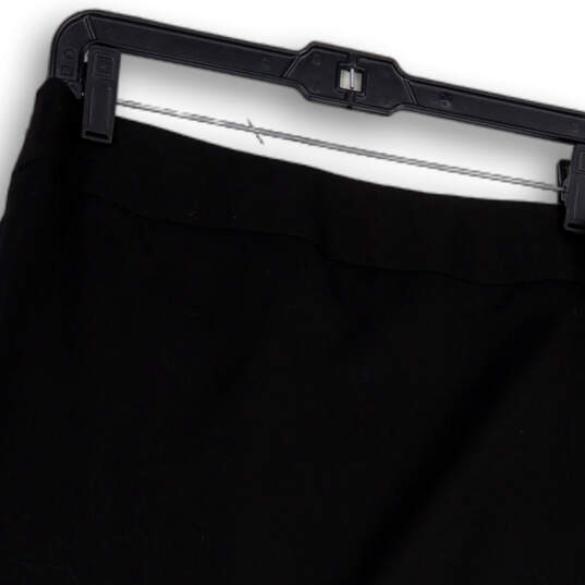 Womens Black Stretch Side Zip Back Slit Straight & Pencil Skirt Size 12 image number 4