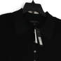 NWT Womens Black Short Sleeve Spread Collar Pullover Sweater Size Large image number 3