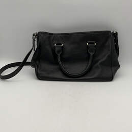 Womens Black Leather Inner Pocket Adjustable Strap Zipper Satchel Bag Purse alternative image