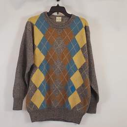 Trussardi Men Brown Plaid Sweater XL NWT