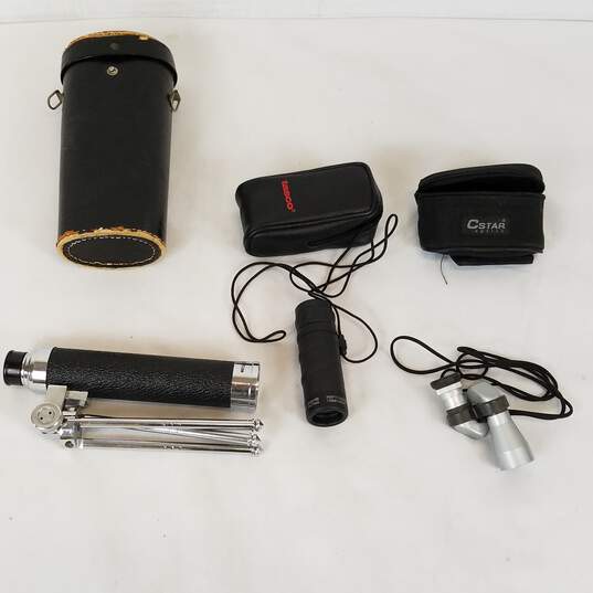 Small Table Top Telescope and 2 Monoculars Lot of 3 Assorted  Sight Seeing Instruments image number 1