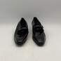 Neiman Marcus Womens Black Shiny Block Heel Slip-On Loafers Size 9.5 image number 3