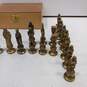 Wooden Box Full Chess Pieces Silver Tone & Gold Tone image number 3
