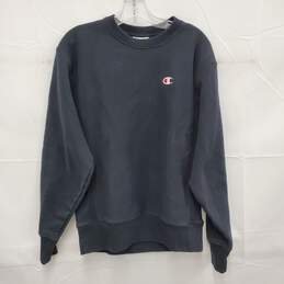 Champion Reverse Weave MN's Black Long Sleeve Pullover Size M