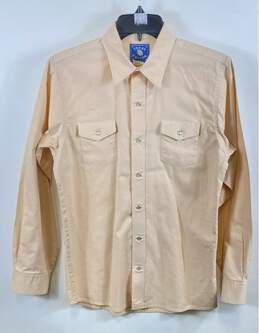 Texas Cotton Womens Peach Button-Up Western Shirt W/ Pearl Buttons Size XXL